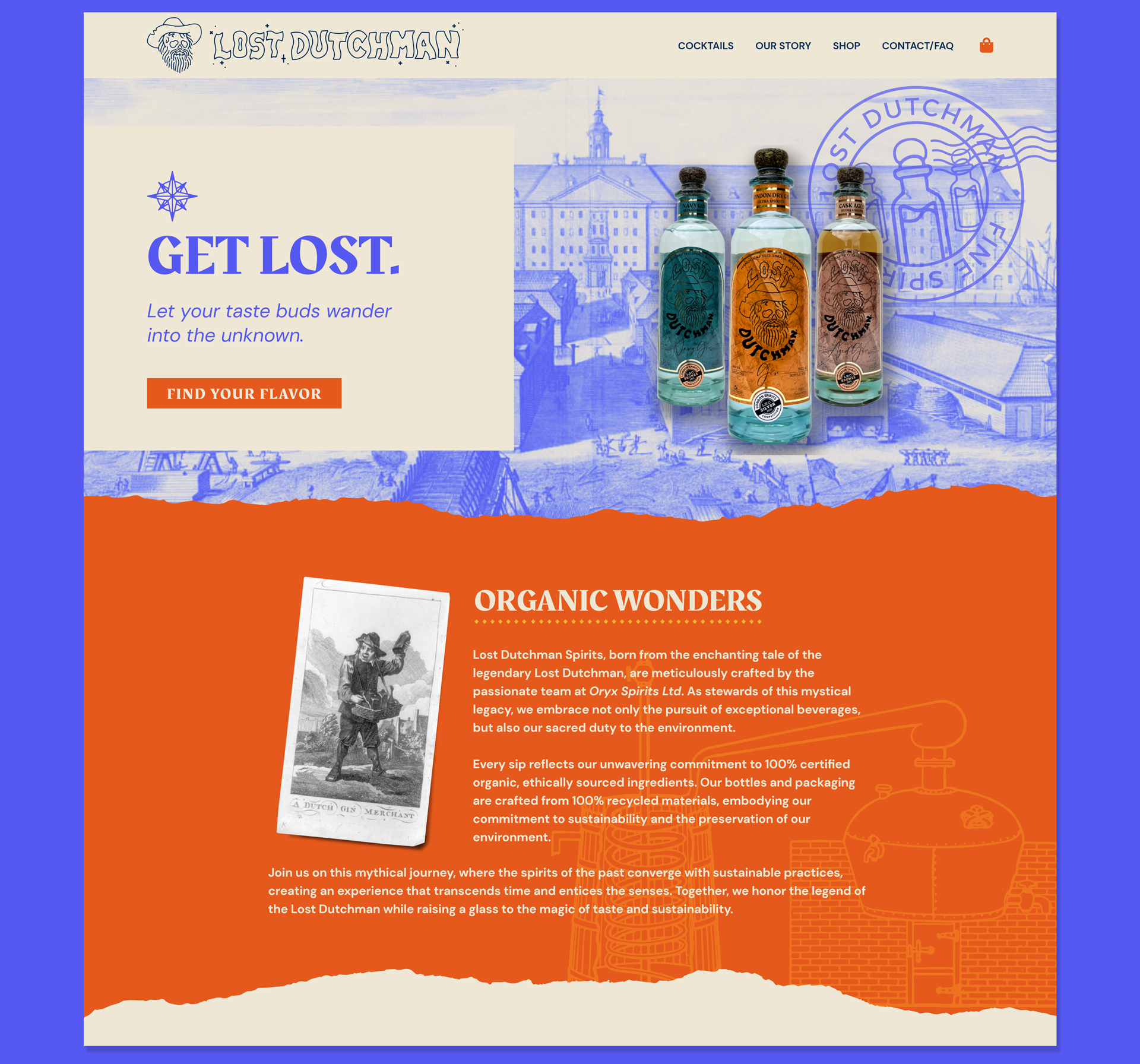 Lost Dutchman Spirits - Website Design Mockup