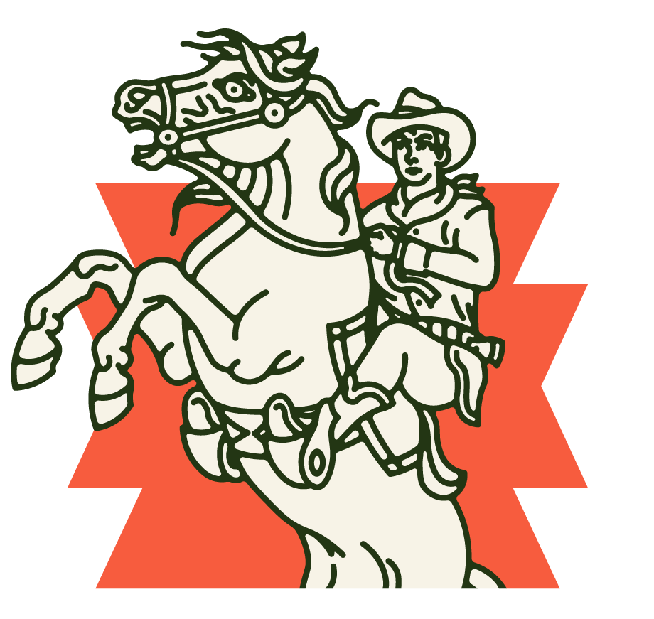 Rearing Horse Cowboy Illustration